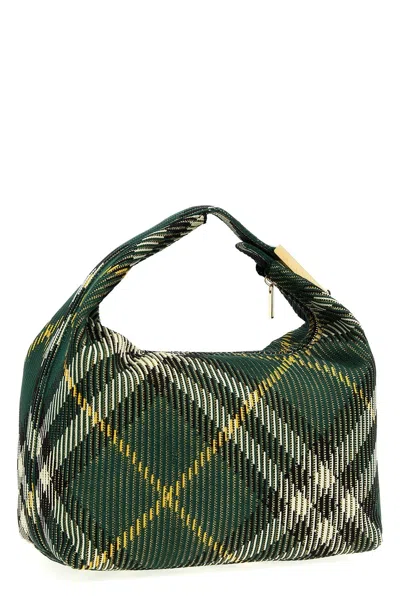 Shop Burberry Women 'peg' Midi Handbag In Green