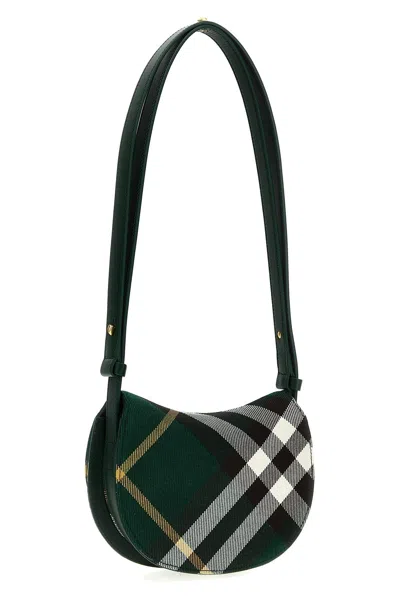 Burberry Mini Rocking Horse Checked Crossbody Bag In Green