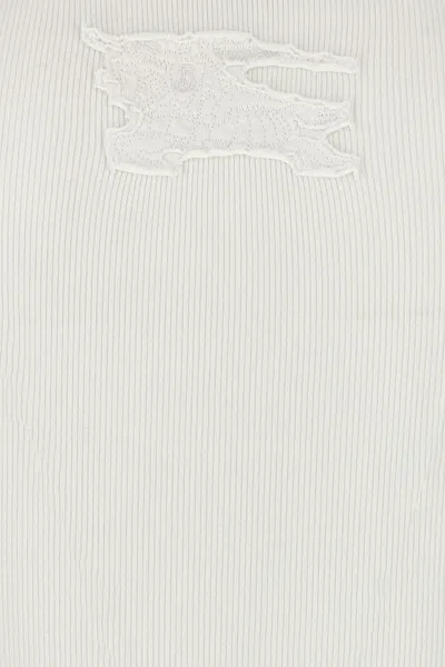 Shop Burberry Women Logo Embroidery Tank Top In White