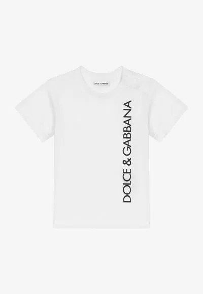 Shop Dolce & Gabbana Baby Boys Logo Print T-shirt In White