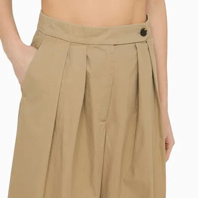 Shop Dries Van Noten Beige Cotton Wide Trousers Women In Cream