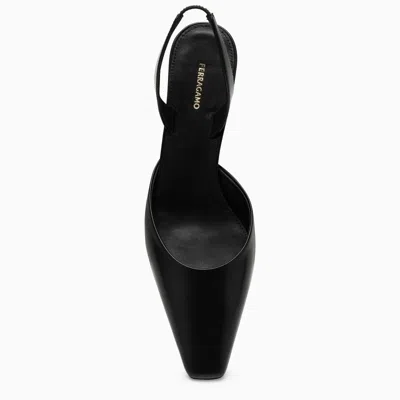 Shop Ferragamo Black Slingback With Cage Heel Women