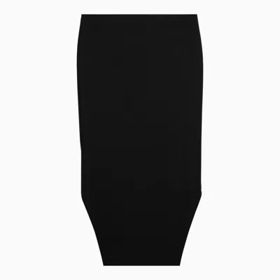 Shop Givenchy Black Asymmetrical Wool Skirt Women