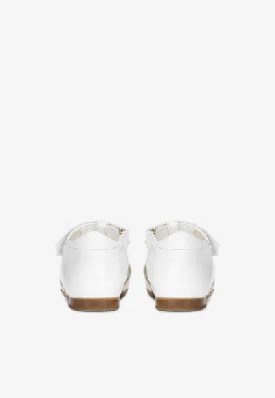 Shop Dolce & Gabbana Baby Girls Dg Patent Leather Sandals In White