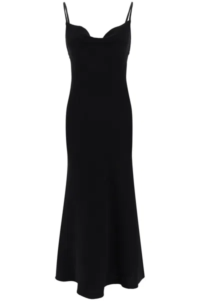 Shop Golden Goose Maxi Slip Dress In Crepe Sablé Women In Black