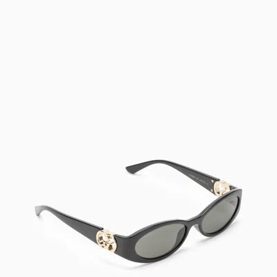 Shop Gucci Black Oval Sunglasses Women