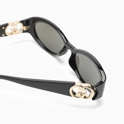 Shop Gucci Black Oval Sunglasses Women