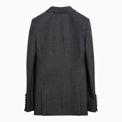 Shop Gucci Medium Grey Single-breasted Jacket In Wool Women In Gray