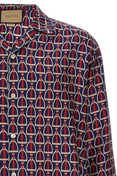 Shop Gucci Men 'morsetto' Shirt In Multicolor