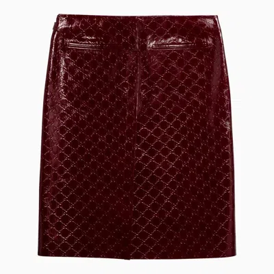 Shop Gucci Midi Skirt With Gg Motif Rosso Ancora Women In Red