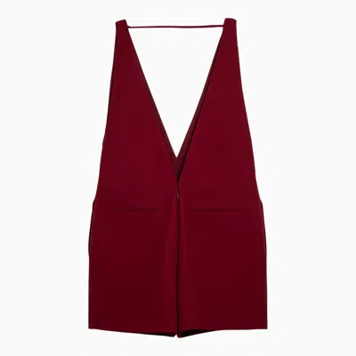 Shop Gucci Short Jumpsuit With Deep Neckline Red Women