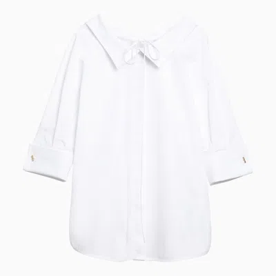 Shop Gucci White Poplin Shirt With Logo Women