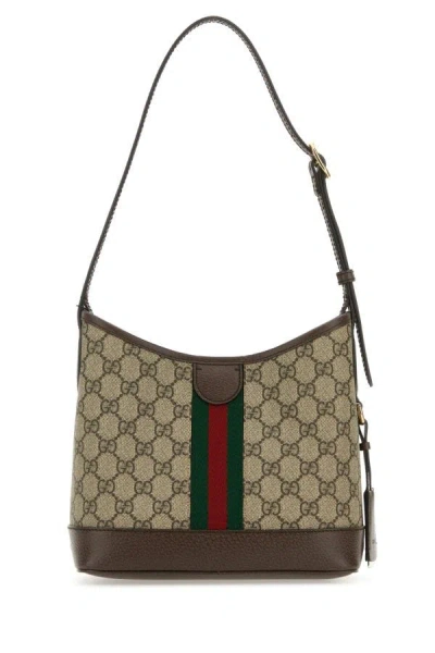Shop Gucci Woman Gg Supreme Fabric Small Ophidia Shoulder Bag In Multicolor
