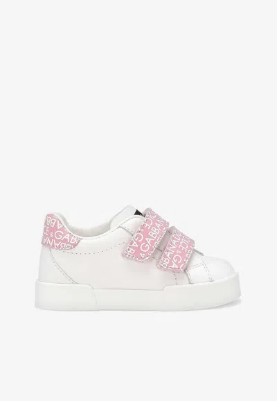 Shop Dolce & Gabbana Baby Girls Portofino Sneakers In White