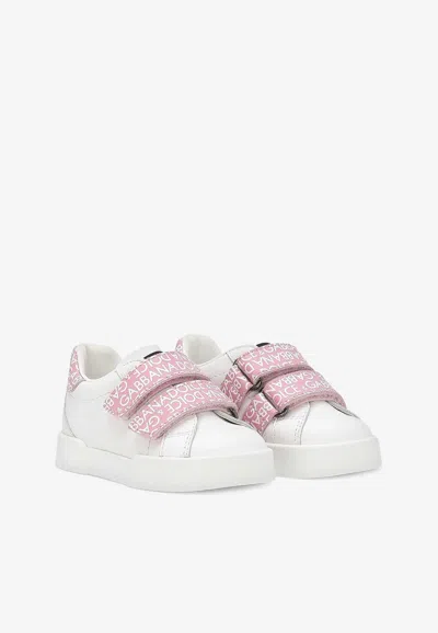 Shop Dolce & Gabbana Baby Girls Portofino Sneakers In White