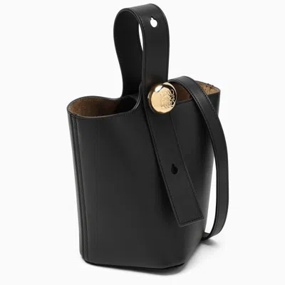 Shop Loewe Black Calfskin Mini Pebble Bucket Bag Women