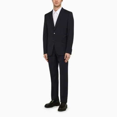 Shop Valentino Navy Blue Single-breasted Suit In Wool Men