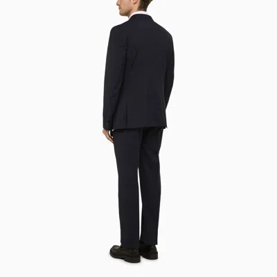 Shop Valentino Navy Blue Single-breasted Suit In Wool Men