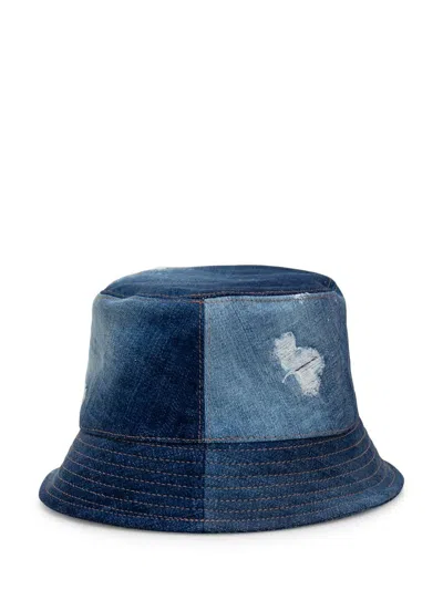 Shop Dsquared2 Denim Bucket Hat In Blue