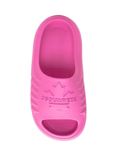 Shop Dsquared2 Slides With Logo In Pink