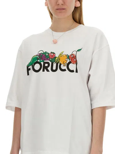 Shop Fiorucci Fruit Print T-shirt In White