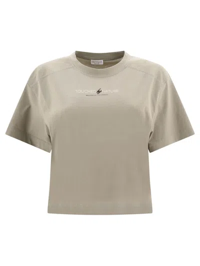 Shop Brunello Cucinelli "nature" Cropped T Shirt