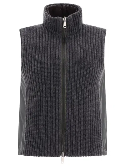 Shop Brunello Cucinelli Reversible Cashmere Knit Vest With Monili