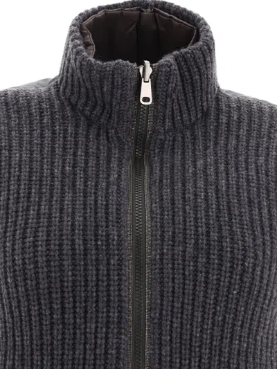 Shop Brunello Cucinelli Reversible Cashmere Knit Vest With Monili