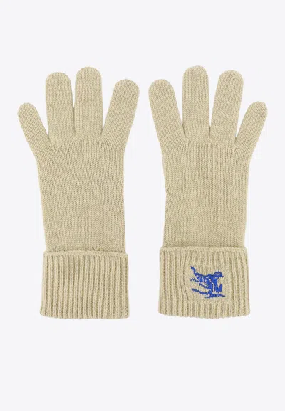 Shop Burberry Cashmere Edk Gloves In Green
