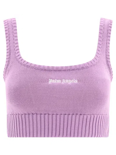 Shop Palm Angels "classic Logo" Knit Top