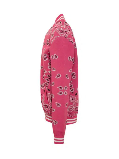 Alanui Bandana Jacquard Cotton Bomber Jacket In Pink