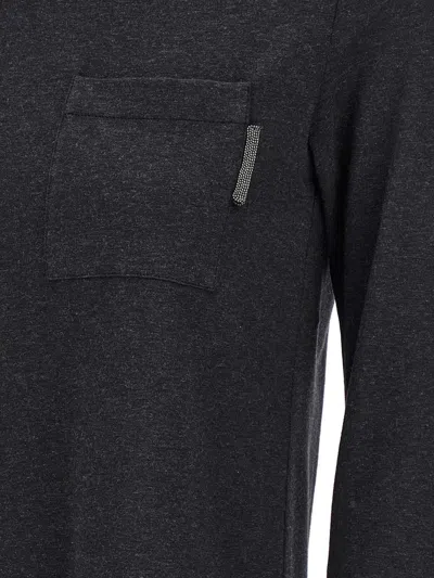 Shop Brunello Cucinelli 'monile' T-shirt In Gray