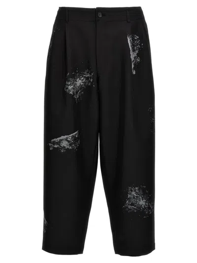 Shop Comme Des Garçons Printed Trousers In Black