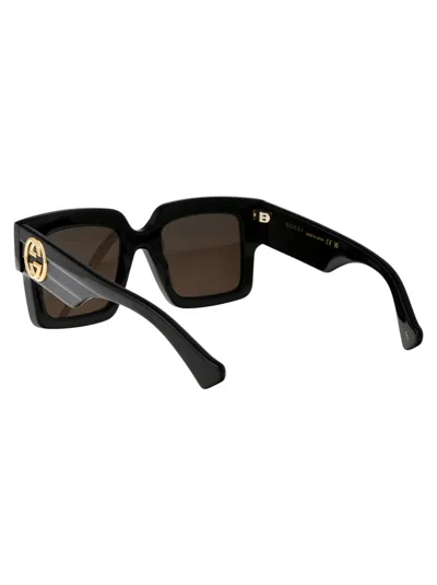 Gucci Sunglasses In 001 Black Black Brown