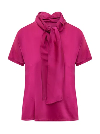 Shop Jucca Blouse With Bow In Pink
