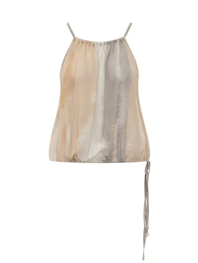 Shop Jucca Top Sm W/coulisse In Beige