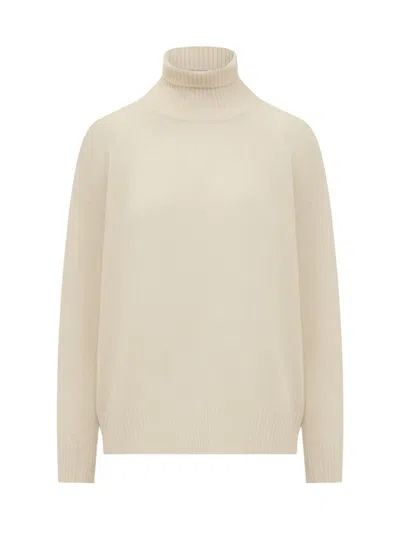 Shop Jucca Turtleneck Sweater In White
