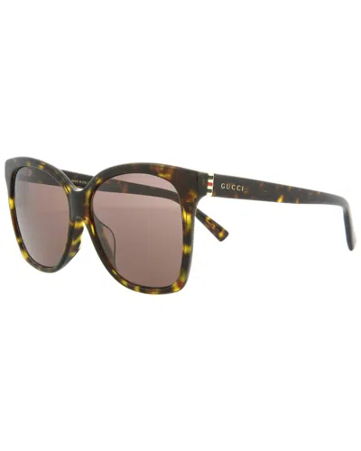 Shop Gucci Women's Gg0459sa 57mm Sunglasses In Brown