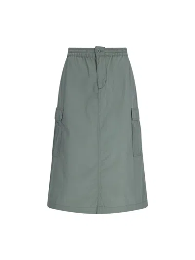Shop Carhartt 'jet Cargo' Maxi Skirt In Green