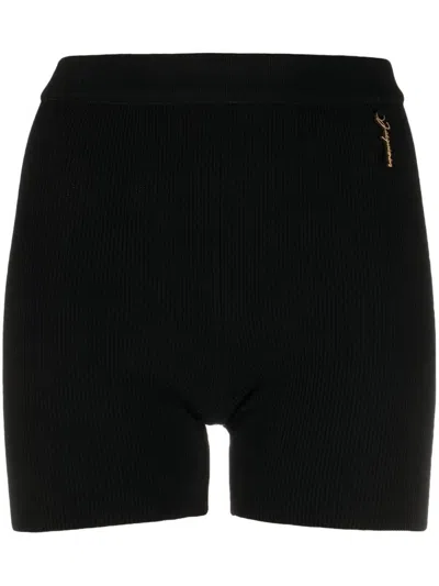 Shop Jacquemus Ribbed Knit Shorts In ブラック