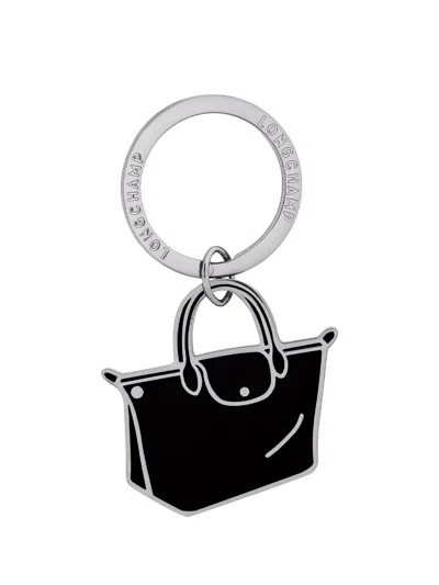 Shop Longchamp `le Pliage Xtra` Key Ring In Black  