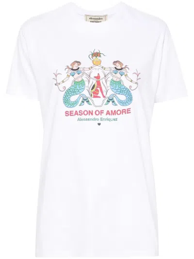 Shop Alessandro Enriquez T-shirt In White