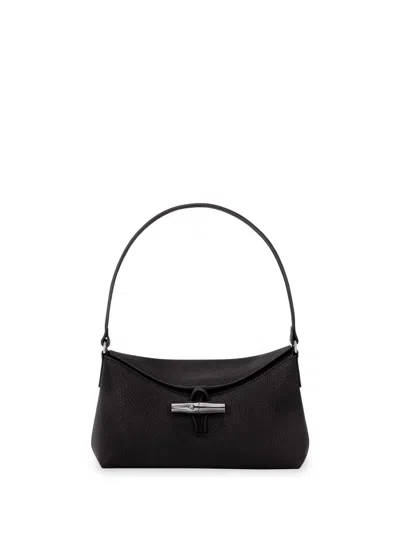 Shop Longchamp `roseau` Small Handbag In Black  