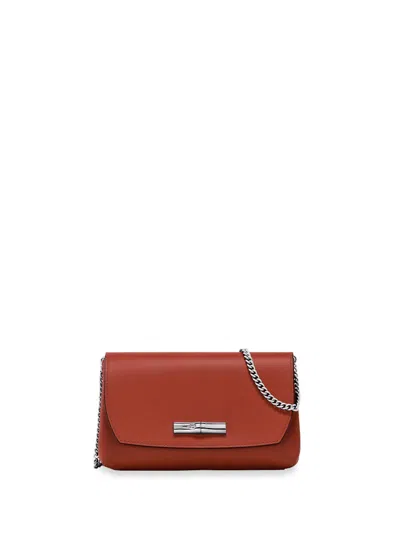 Shop Longchamp `roseau Box` Small Clutch Bag In Brown