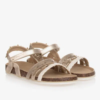 Shop Mayoral Teen Girls Gold Star Faux Leather Sandals