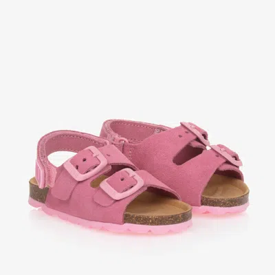 Shop Mayoral Girls Pink Suede Leather Baby Sandals