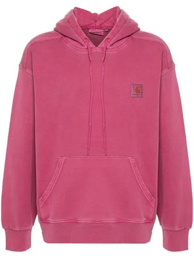 Shop Carhartt Wip Hooded Nelson Sweatshirt Clothing In Pink & Purple