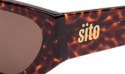 Shop Sito Shades Axis Polar 55mm Rectangle Sunglasses In Cheetah/ Coffee Polar