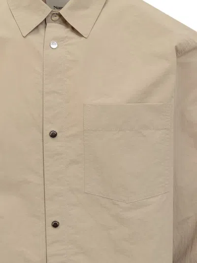 Shop Nanushka Long-sleeved Shirt In Beige