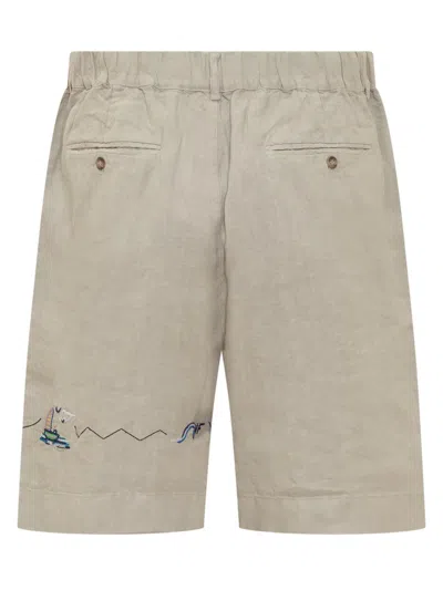 Shop Nick Fouquet Shorts With Embroidery In Beige